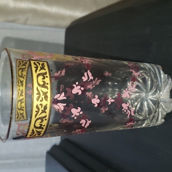 Cerve DeValBor Mid Century Burgundy & Gold Glasses Made in Italy - Picture 1 of 5